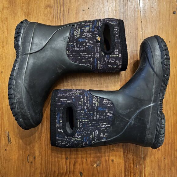 Bogs Boots Kids Size 3 Black Grasp Spark Waterproof Sledding Snow Muck Farm - Picture 4 of 8